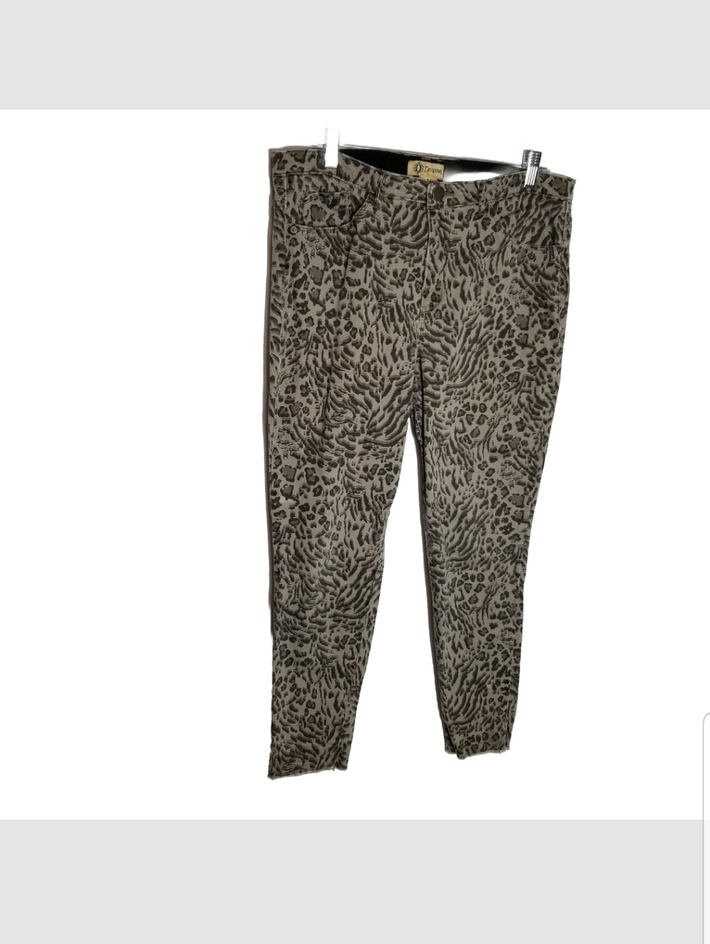 Democracy Jeans Women's 14 Ab Technology Stretch Ankle Animal Print Gray Black